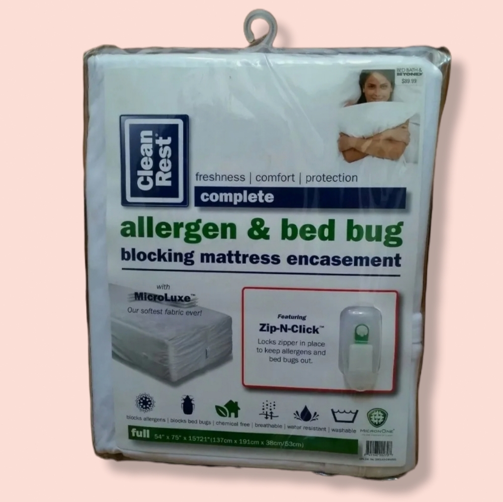 Clean Rest Allergen Bed Bug Blocking Full Size 54" x 75" Mattress Encase…